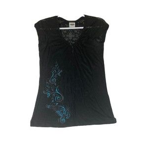 Vtg Y2K Harley-Davidson Women Size M Blingy  Top T-Shirt Motorcycle Biker EUC